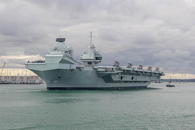 HMS Queen Elizabeth leaves Portsmouth on September 9 2020.
Picture: Habibur Rahman