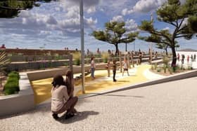 A CGI of the planned new seafront area between the Pyramids Centre and South Parade Pier