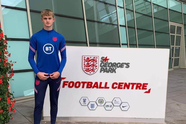 Pompey keeper Toby Steward at St George's Park after his call-up