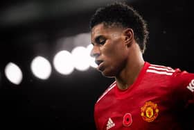 Marcus Rashford of Manchester United and England has been targeted by online trolls. Photo by Ash Donelon/Manchester United via Getty Images