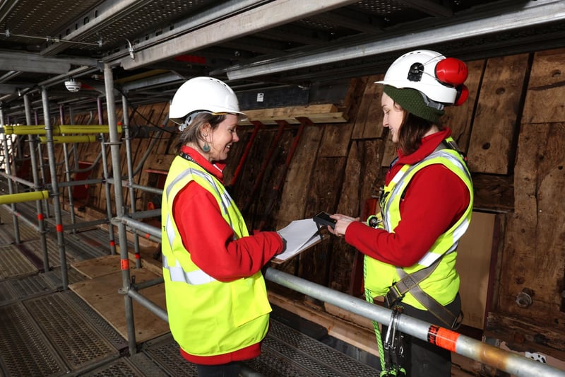 Pictured is are (L-R) Rosemary Thornber and Jenna Taylor working on the project.
Picture: Sam Stephenson.