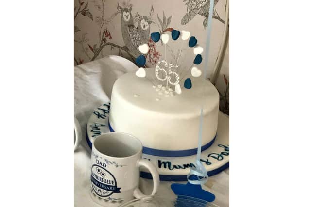A special cake for the Walkers anniversary.