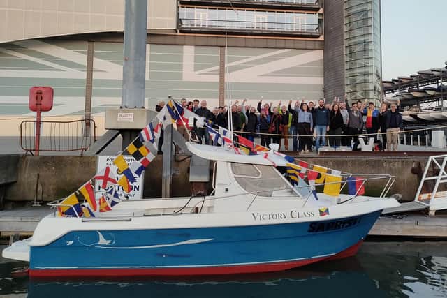 The naming ceremony with 'Sapristi' and Victory Class members and officials
