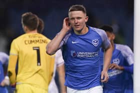 Colby Bishop celebrates scoring his second goal against MK Dons - and 13th of the season. Pictures: Jason Brown/ProSportsImages