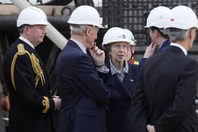 The Princess Royal (3rd right) during a visit to see the HMS Victory Conservation Project at the National Museum of the Royal Navy in Portsmouth Historic Dockyard.