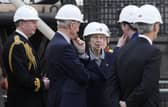 The Princess Royal (3rd right) during a visit to see the HMS Victory Conservation Project at the National Museum of the Royal Navy in Portsmouth Historic Dockyard.