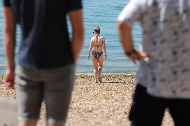 Hundreds of sunseekers flocked to beaches across the area as the temperatures hit 28C.

Picture: Sam Stephenson