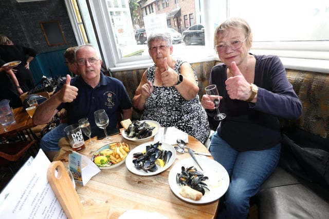 Re-opening of Eldon Arms with new owners and menu aiming to keep costs low for the punters and diners. With food supplied from O'solemio in Port Solent

Pictured is are (L-R) Richie Farman, Lynda Jeffery and Jenny Martin.

Pictured is action from the event.

Sunday 9th July 2023.

Picture: Sam Stephenson.