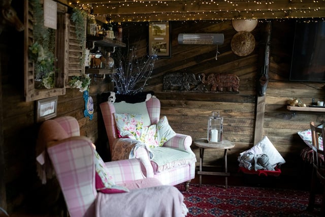 Some of the decor inside the award winning pub shed - The Dog & Ball.