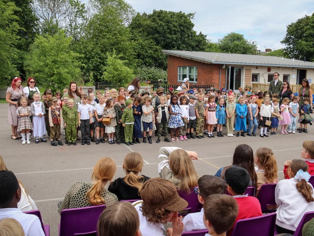 Highbury Primary School, Portsmouth celebrates D-Day on Friday 7th June 2024Picture: Habibur Rahman
