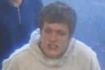 Police want to find this man after the attack on Sunday, April 30, at the Co-op store in Albert Road, Southsea. Pic Hants police