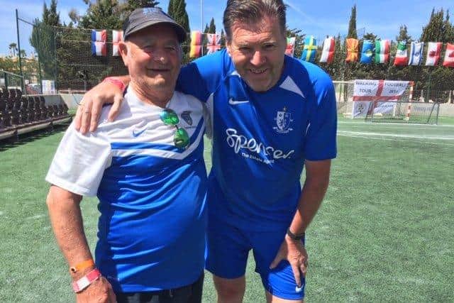 Geoff Thwaites with former England international Chris Waddle