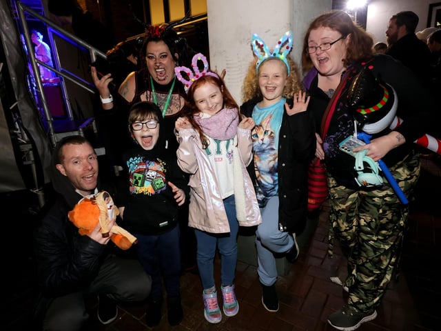 Hannah, 7, was the competition winner that got to switch on the lights.