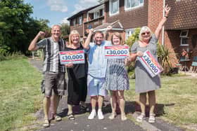 Three lucky households in Lancaster Close, Portchester, each won £30,000 in the People's Postcode Lottery.