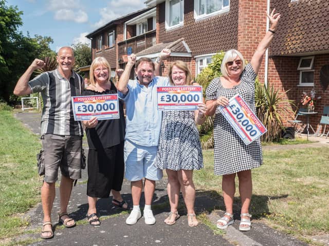 Three lucky households in Lancaster Close, Portchester, each won £30,000 in the People's Postcode Lottery.