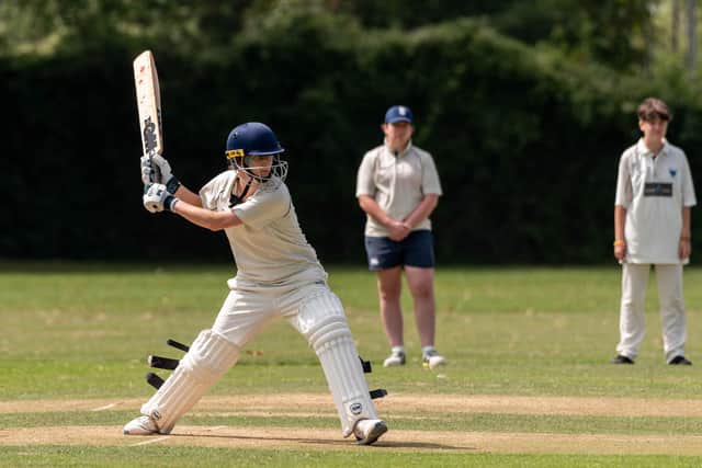Railway Triangle's Zoe Stride scored her second Hampshire Women's League hundred in the 2022 season opener against Petersfield at Drayton Park.

Picture: Andrew Hurdle