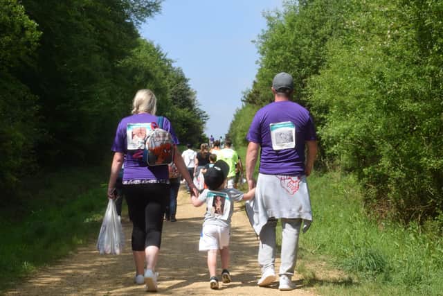 Charlotte, Dylan and Luke taking part in the walk for wards in 2018. Picture: Portsmouth Hospitals Charity