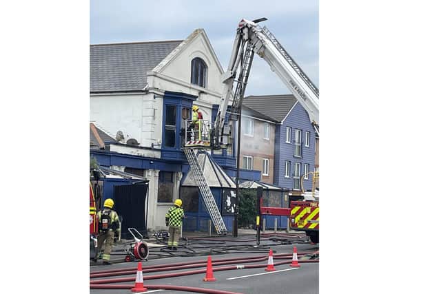 Firefighters have been called to tackle a blaze at the former Mr Pickham pub in Milton. Photo: Mike Osborn