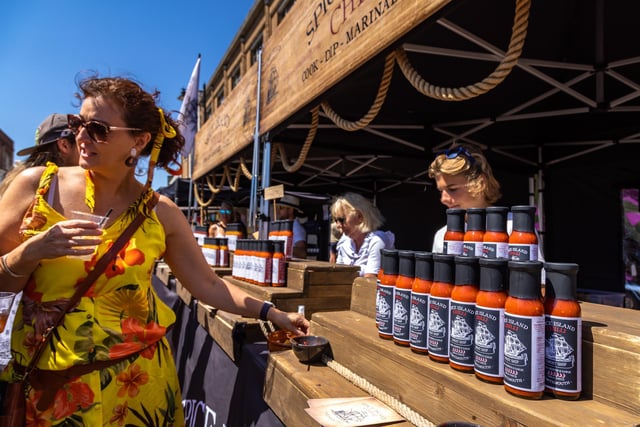 Never too hot for the hot stuff - Spice Island Chilli at the Southsea Food Festival. Picture: Mike Cooter (160722)