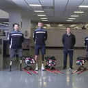 The Sit Ski press day at Williams Advanced engineering, Grove, Oxfordshire. Steve Arnold, Callum Deboys, Richard Swain BAE, Scott Meenagh, Steve Thom.Photo Tom Pilston.