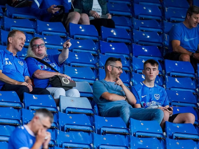 Pompey fans eagerly await the action.