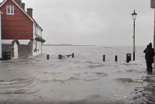 Flooding around Langstone on Tuesday 7th December 2021