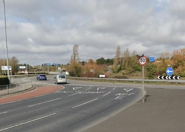 Portsbridge Roundabout: AI said: "A busy junction where vehicles moving at speed can leave little room for error, especially for those joining the roundabout."