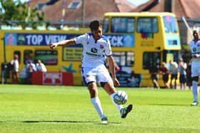 Former Pompey midfielder Danny Hollands joined Gosport this  summer after being released by Eastleigh. Picture by Tom Phillips