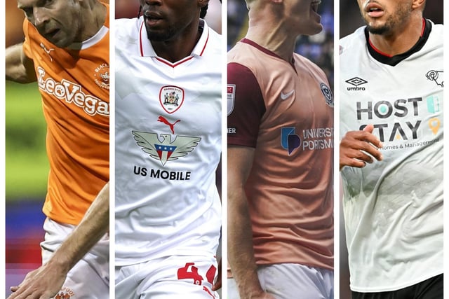 From left-right: Blackpool's Jordan Rhodes, Barnsley's Devante Cole, Pompey's Colby Bishop and Derby's Nathaniel Mendez-Laing are among League One top perforamers, according to website WhoScored.com