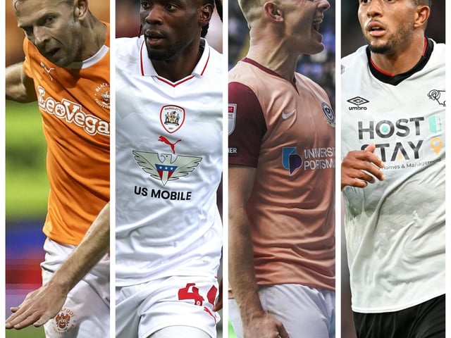 From left-right: Blackpool's Jordan Rhodes, Barnsley's Devante Cole, Pompey's Colby Bishop and Derby's Nathaniel Mendez-Laing are among League One top perforamers, according to website WhoScored.com