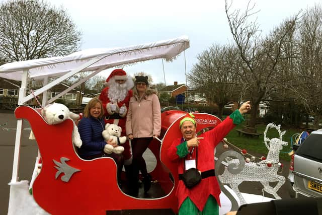 The Gosportarians and Malcolm Dent in the Christmas Sleigh in 2019.