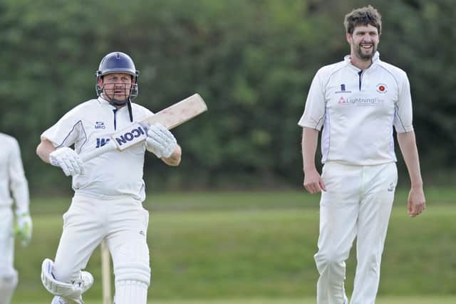 Matt Davies, left, bowled the final Portsmouth Community over, and Waterlooville's Will Chrystal, right, ended unbeaten on 29 as his side lost by 10 runs at Cockleshell Gardens.
Picture Ian Hargreaves