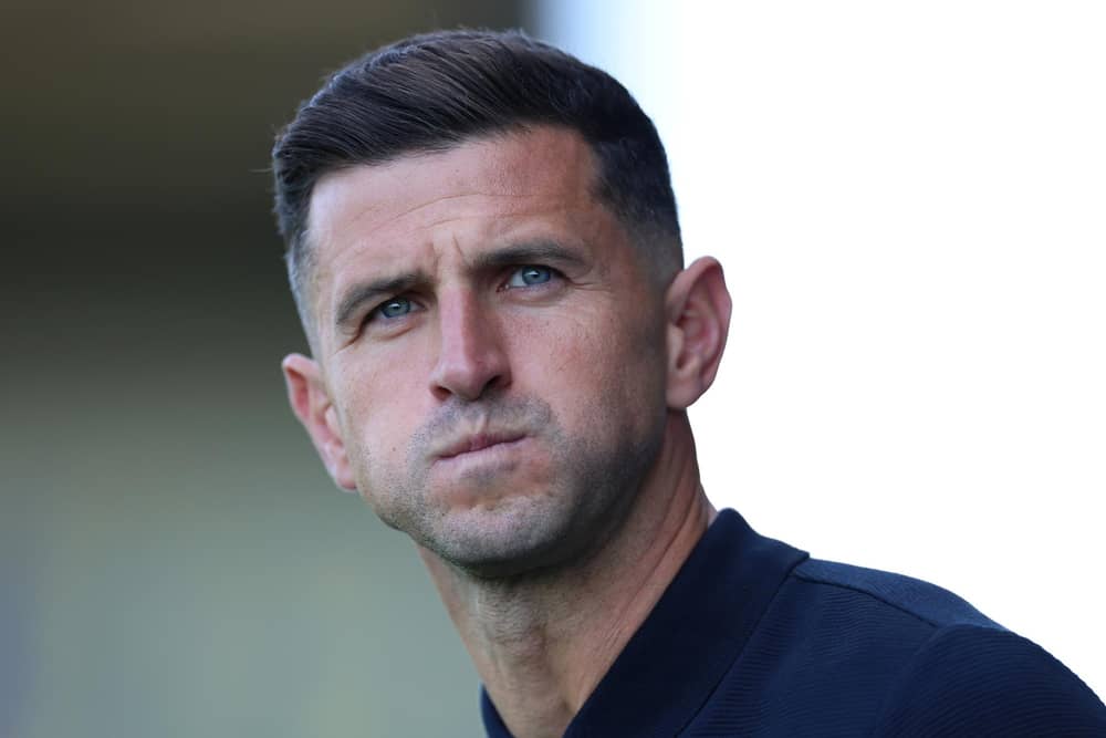 Pompey boss John Mousinho. (Photo by Dan Istitene/Getty Images)