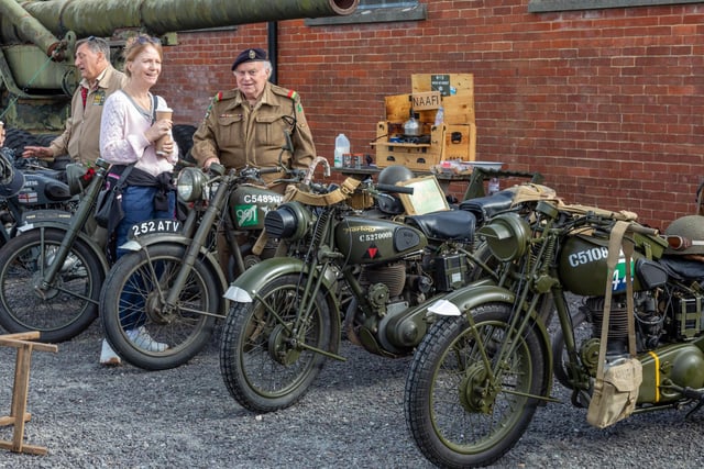 Vintage motorcycles on display at Fort Nelson. Picture: Mike Cooter
