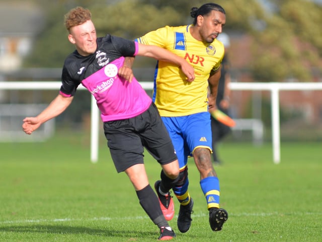 Meon (yellow) v Harvest. Picture by Martyn White