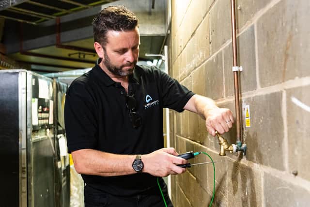 Senior Legionella and Fire Consultant Adam Midson at work