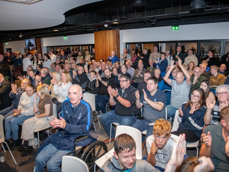 The Played Up Pompey Four book launch in Fratton Park's Victory Lounge on Friday night. Picture: Steve Reid