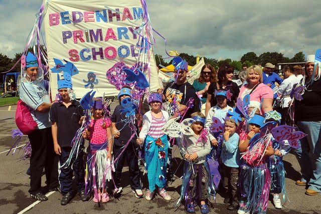 The Bridgemary Carnival which started at Bridgemary School in Wych Lane 19th July 2008. Bedenham Primary School prepare to move off. Picture: 083068-5143