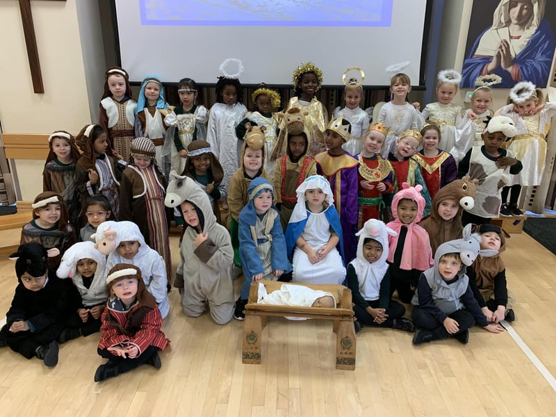 Students in early years at Corpus Christi Catholic Primary School, North End, have put on a nativity performance. Picture: Submitted