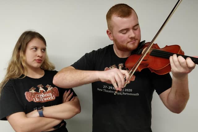 UPDMS is putting on Orpheus in The Underworld at New Theatre Royal, February 27-29. Megan Dutton, left, is Eurydice, with Jake Warner as Orpheus. Picture by Lucy Cullum