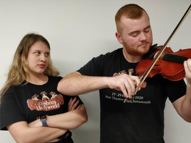 UPDMS is putting on Orpheus in The Underworld at New Theatre Royal, February 27-29. Megan Dutton, left, is Eurydice, with Jake Warner as Orpheus. Picture by Lucy Cullum