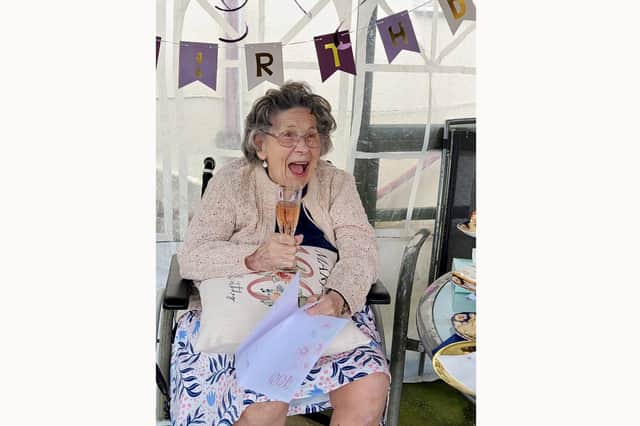 Marjorie Coxworth celebrated her 100th birthday at Beechcroft Green Nursing Home in Gosport.