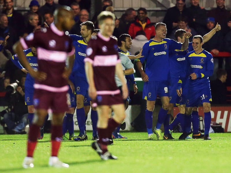 The new dawn under fan ownership was beginning to turn sour, with Guy Whittingham's side positioned 16th in League Two when they ventured to AFC Wimbledon. The Blues found themselves behind in the first-half, yet collapsed spectacularly late on, conceding three goals in the final 16 minutes in an embarrassing defeat. Ominously, furious chairman Iain McInnes left his seat in the directors' box towards the end and never returned. Whittingham was sacked one game later. Picture: Joe Pepler