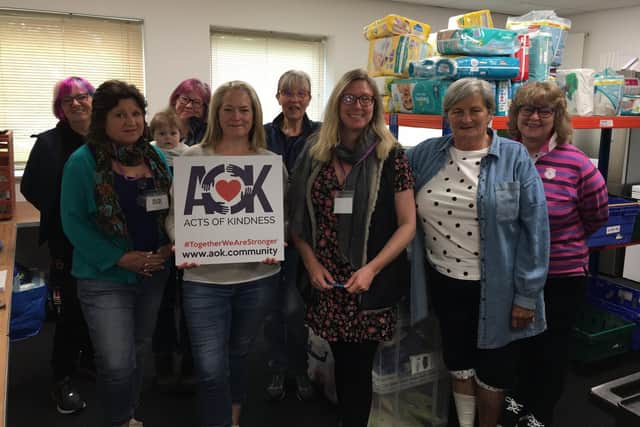 Crisis organisation Acts of Kindness say they are 'critically' low in food supplies to serve the Fareham and Gosport community. Pictured from left is Joy Godbold, Donna Rickard,
Rachel Alexander, Lisa Walker, Jayne Keepence, Helen Lucas and Mel Bailey and Belinda Davis.