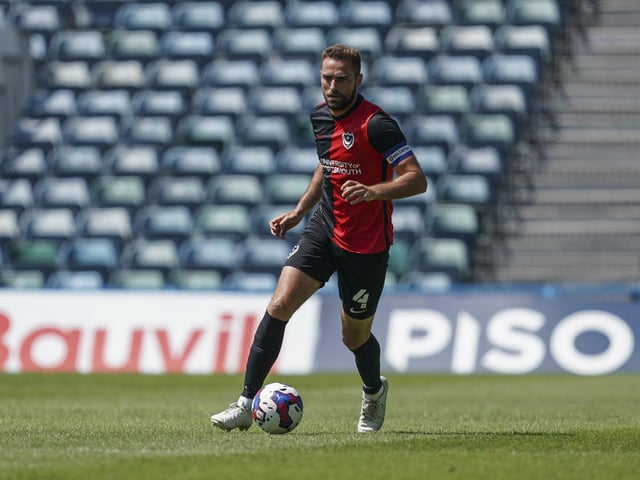 Pompey's skipper looked largely comfortable, although saw little of his trademark excellent distribution from the back. Picture: Jason Brown/ProSportsImages