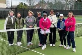 Lee 1sts v Avenue 1sts Ladies. From left - Yvonne Mault, Donna Davy, Bridget Watson, Helen Brind, Viola Masona, Jenny Smith, Gill Clarke, Natalie Denby