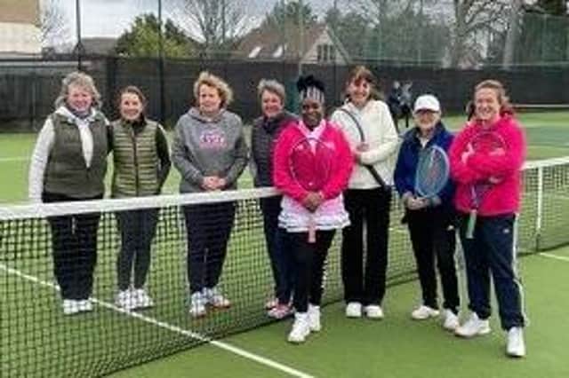 Lee 1sts v Avenue 1sts Ladies. From left - Yvonne Mault, Donna Davy, Bridget Watson, Helen Brind, Viola Masona, Jenny Smith, Gill Clarke, Natalie Denby