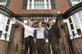 The Fareham Pub in Trinity Street, Fareham, reopened on Friday, December 1, 2023.

Pictured is: (middle) Landlady Bear Whittingham with her sister (left) Suzanne Whittingham and daughter-in-law (right) Kasey Beaven.

Picture: Sarah Standing