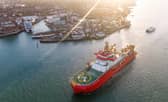 The RRS Sir David Attenborough arrives to refuel in Portsmouth Picture: Finnbarr Webster/Getty Images