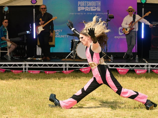 Pictured is: A performer at the Community stage at the Portsmouth Pride Event.
Picture: Keith Woodland
